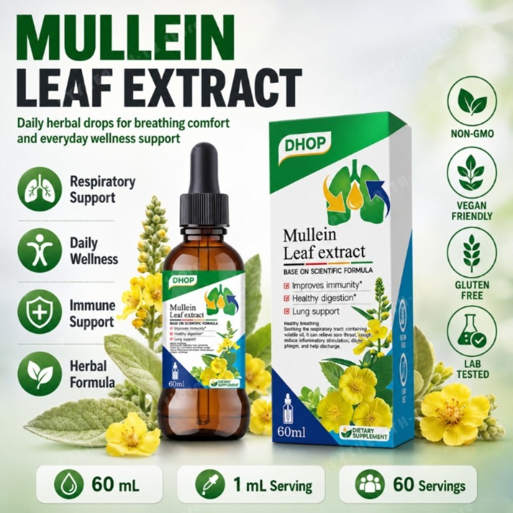 Herbal Wellness - Mullein Leaf Extract Drops 60ml, Herbal