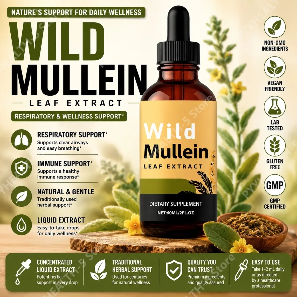 Wild Mullein Leaf Drops with G - مراجعة Herbal Wellness وسعره