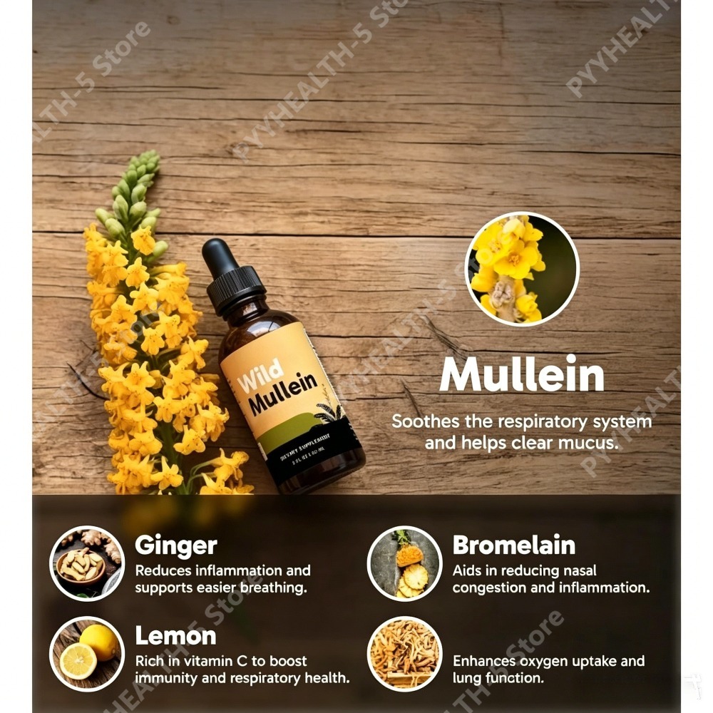 Wild Mullein Leaf Drops with G - مراجعة Herbal Wellness وسعره