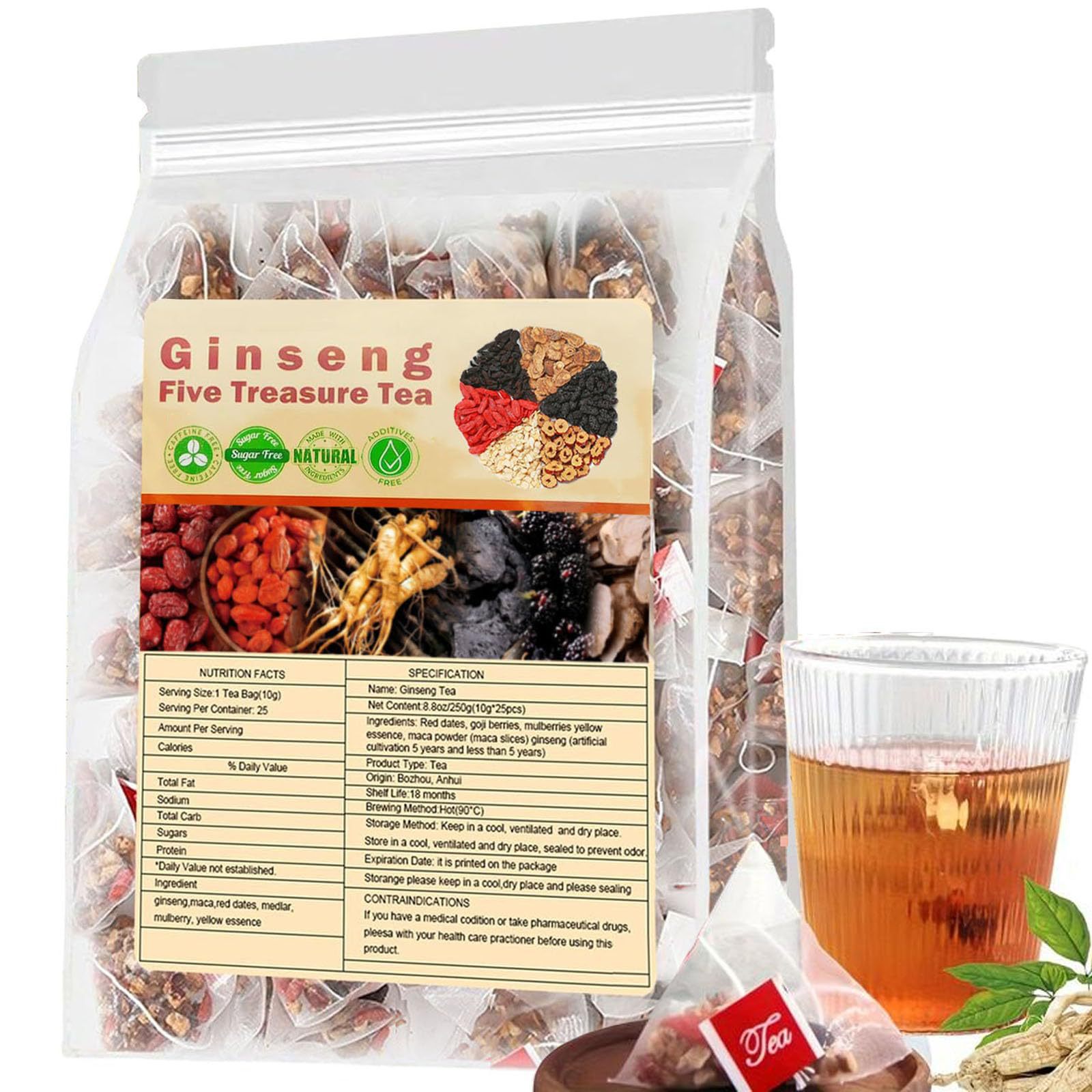 Ginseng Five Treasures Tea Kid - مراجعة Herbal Wellness وسعره