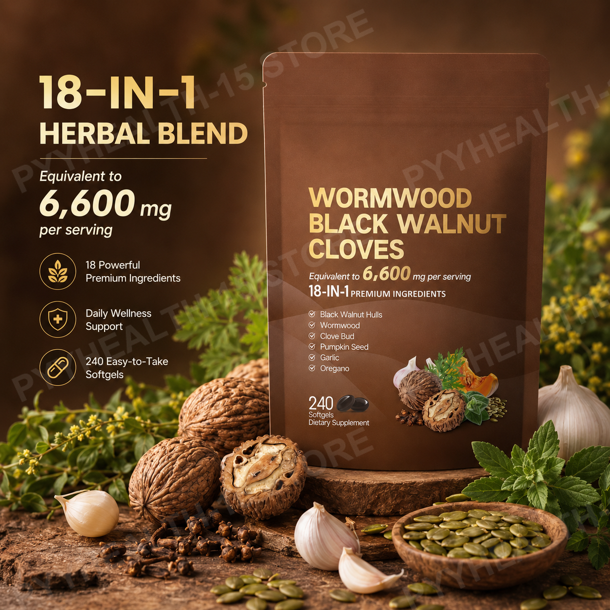 18-in-1 Wormwood Black Walnut  - مراجعة Herbal Wellness وسعره